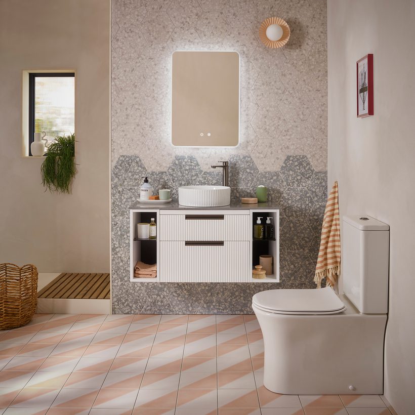 Platform 500 Fluted Wall Mounted Vanity Unit - Matt White | R2 Bathrooms