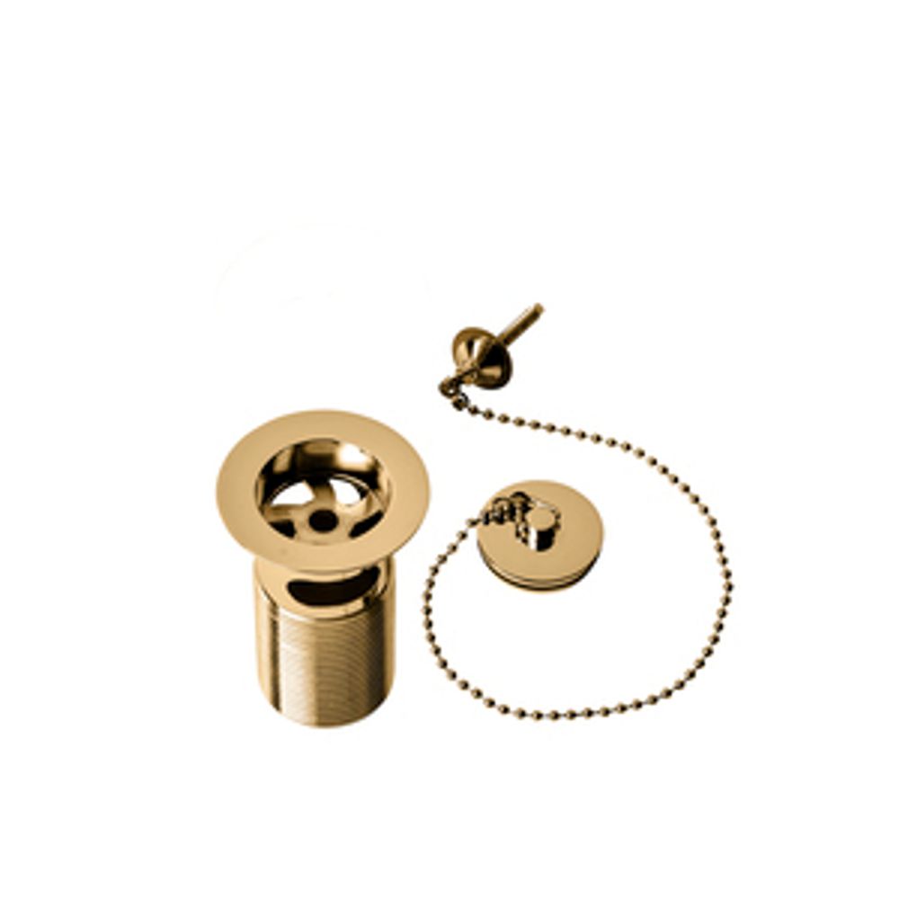 Plug and Chain Waste Brushed Brass 1034954 slide image Plug and Chain Waste Brushed Brass 1034954 slide image