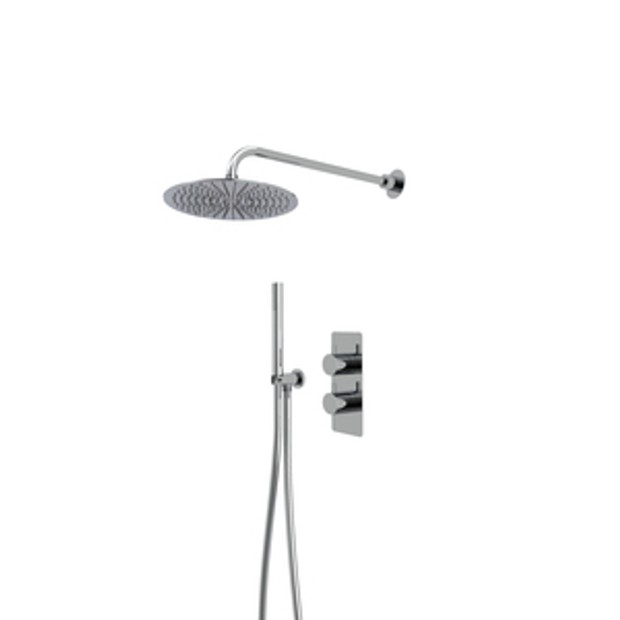 Quantum Dual Function Shower System With Handset Holder And Overhead Shower Chrome 1065666 Quantum Dual Function Shower System With Handset Holder And Overhead Shower Chrome 1065666