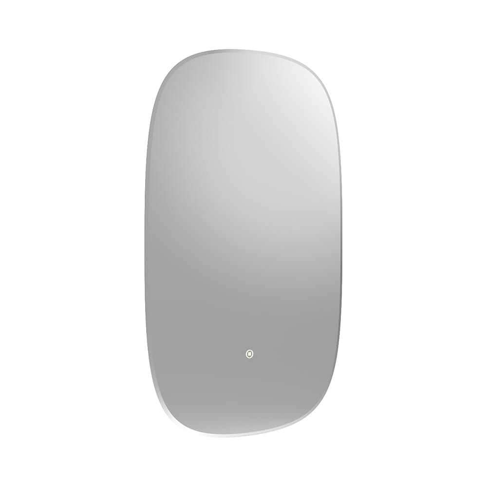 Mirror lighting with a button on the bottom