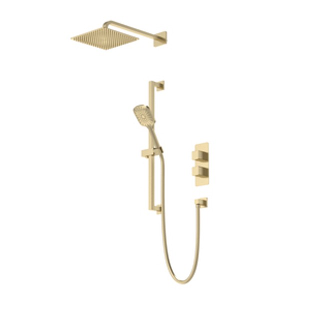 Recite Dual Function Concealed Shower System Brushed Brass 1065538 Recite Dual Function Concealed Shower System Brushed Brass 1065538