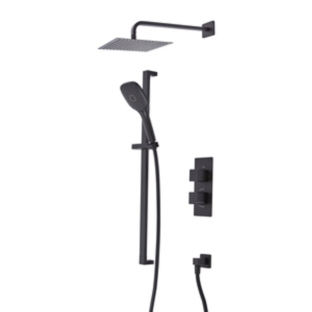 Recite Dual Function Concealed Shower System Matt Black 1065770 Recite Dual Function Concealed Shower System Matt Black 1065770