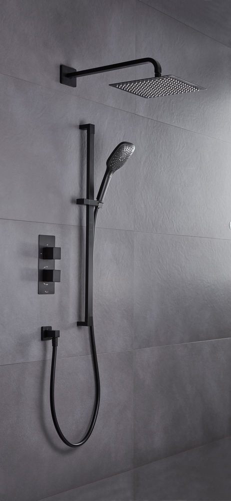 Recite Black shower system water off lifestyle slide image