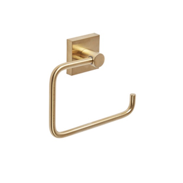 Restore Square Toilet Roll Holder Brushed Brass 1064971 Restore Square Toilet Roll Holder Brushed Brass 1064971