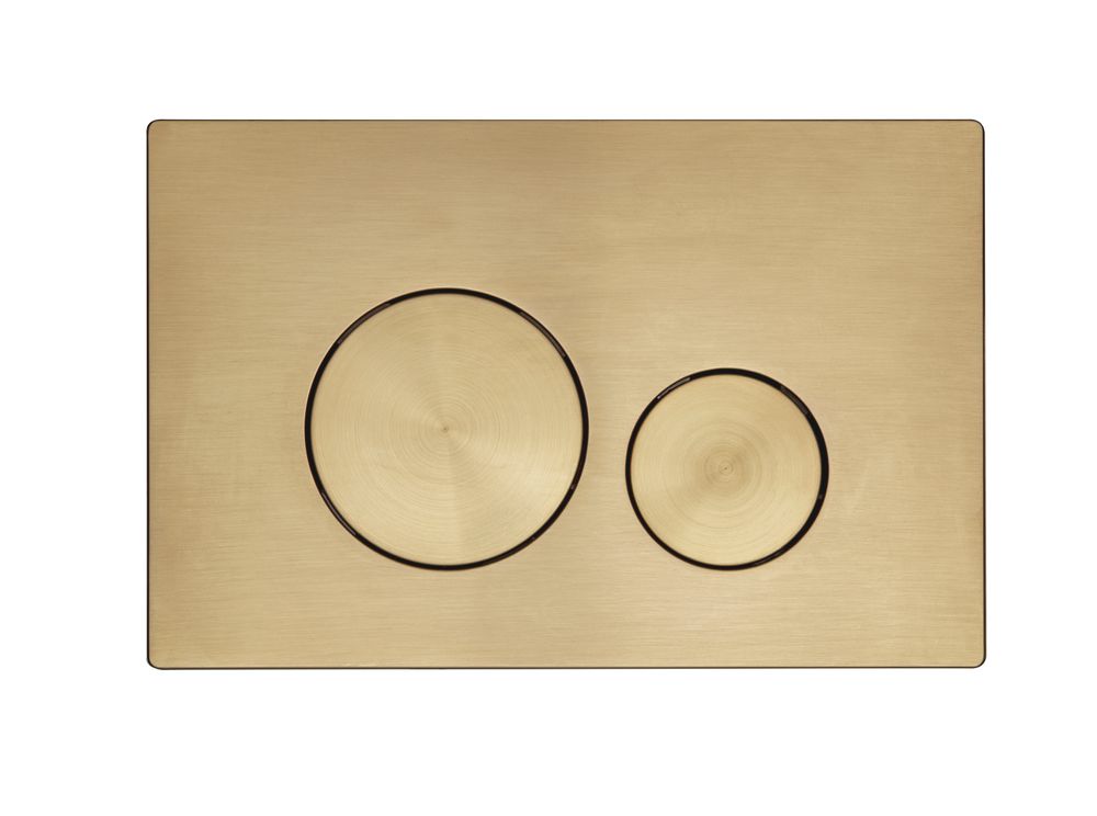 Rondo Brushed Brass Dual Flush Plate TR9036 slide image