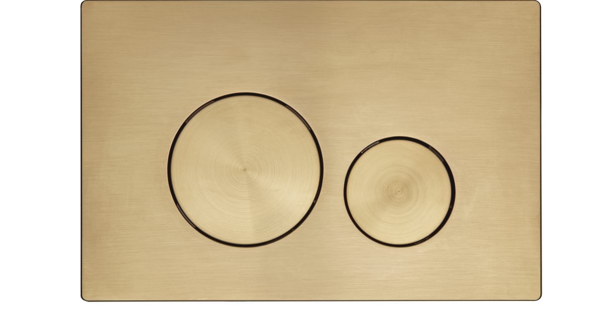 Rondo Dual Flush Push Plate in Brushed Brass | Flush Plate | Roper Rhodes