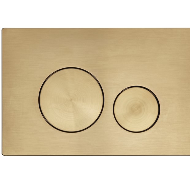 Rondo Brushed Brass Dual Flush Plate TR9036 Rondo Brushed Brass Dual Flush Plate TR9036