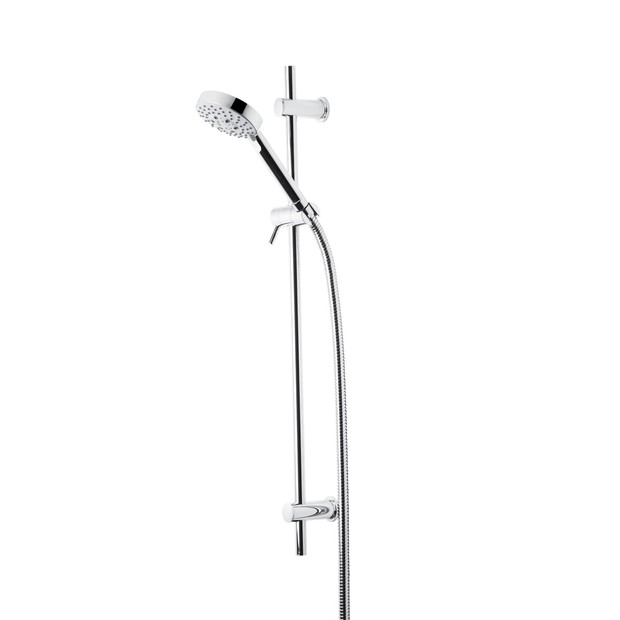 chrome shower handset and adjustable riser rail chrome shower handset and adjustable riser rail