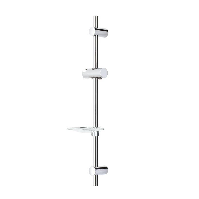 adjustable chrome shower rail with shelf