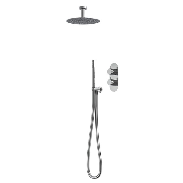 SVSET192 Unity 2 F Shower System Hotel Style with Ceiling Arm Chrome