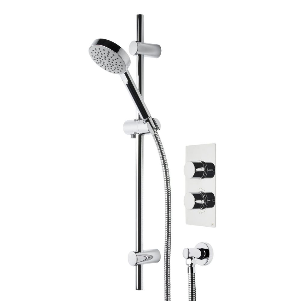 chrome concealed shower valve and shower handset slide image