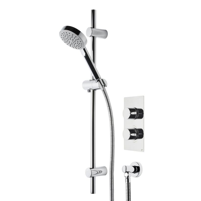 chrome concealed shower valve and shower handset