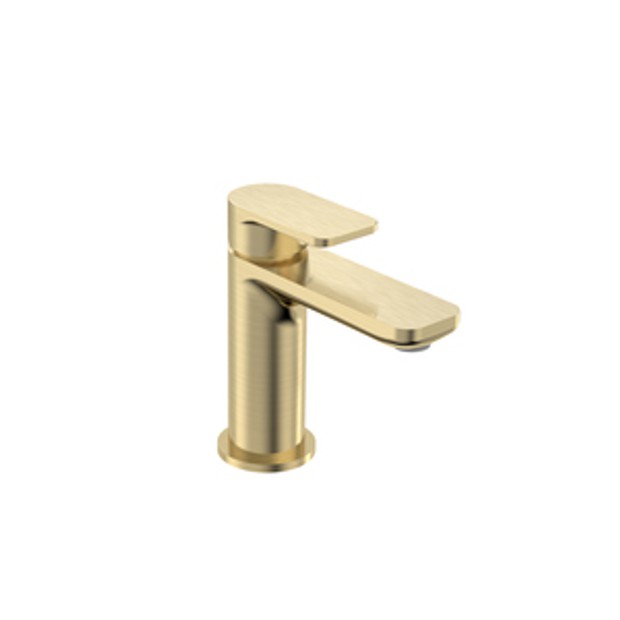 Savour Mini Basin Mixer With Click Waste Brushed Brass 1065189 Savour Mini Basin Mixer With Click Waste Brushed Brass 1065189