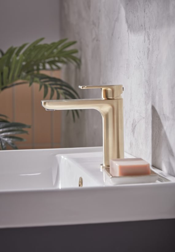 Savour Basin Mixer Brushed Brass Lifestyle 1 Savour Basin Mixer Brushed Brass Lifestyle 1