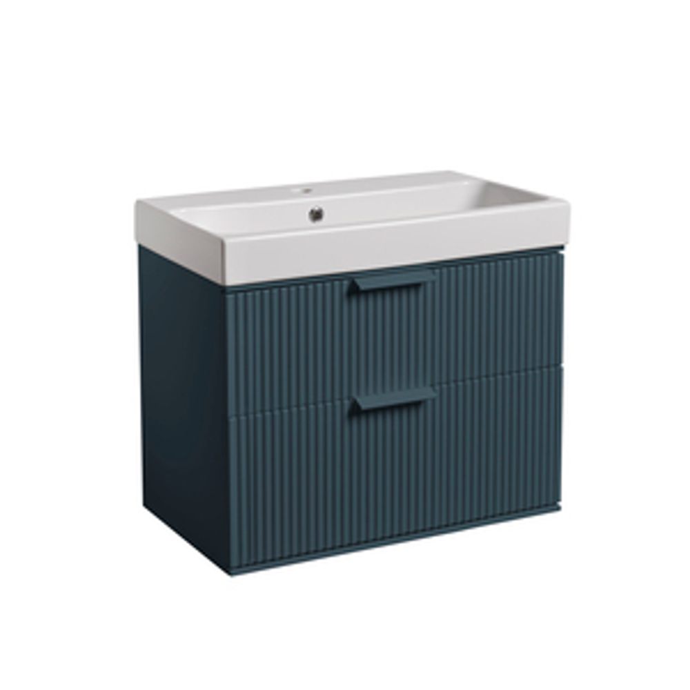 Scheme 600 Fluted Wall Mounted Vanity Unit Matt Derwent Blue 1065354 slide image Scheme 600 Fluted Wall Mounted Vanity Unit Matt Derwent Blue 1065354 slide image
