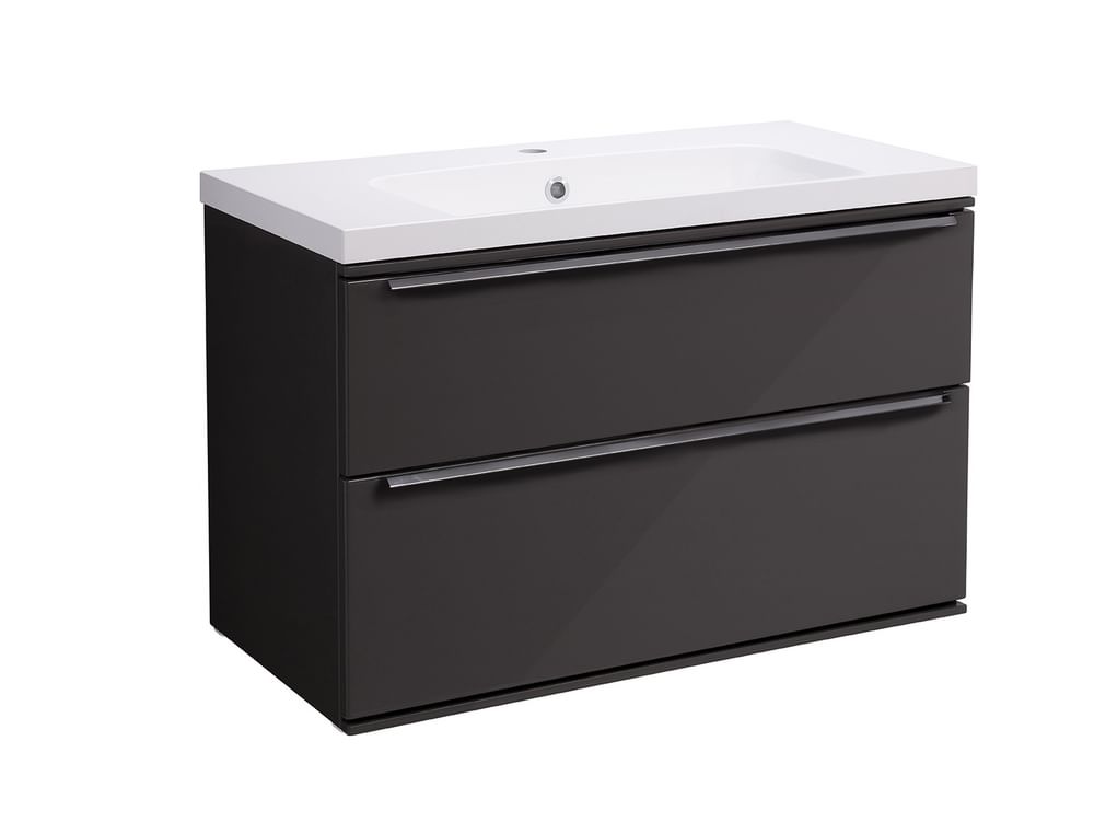 800 wall mounted dark grey double drawer bathroom vanity unit slide image 800 wall mounted dark grey double drawer bathroom vanity unit slide image