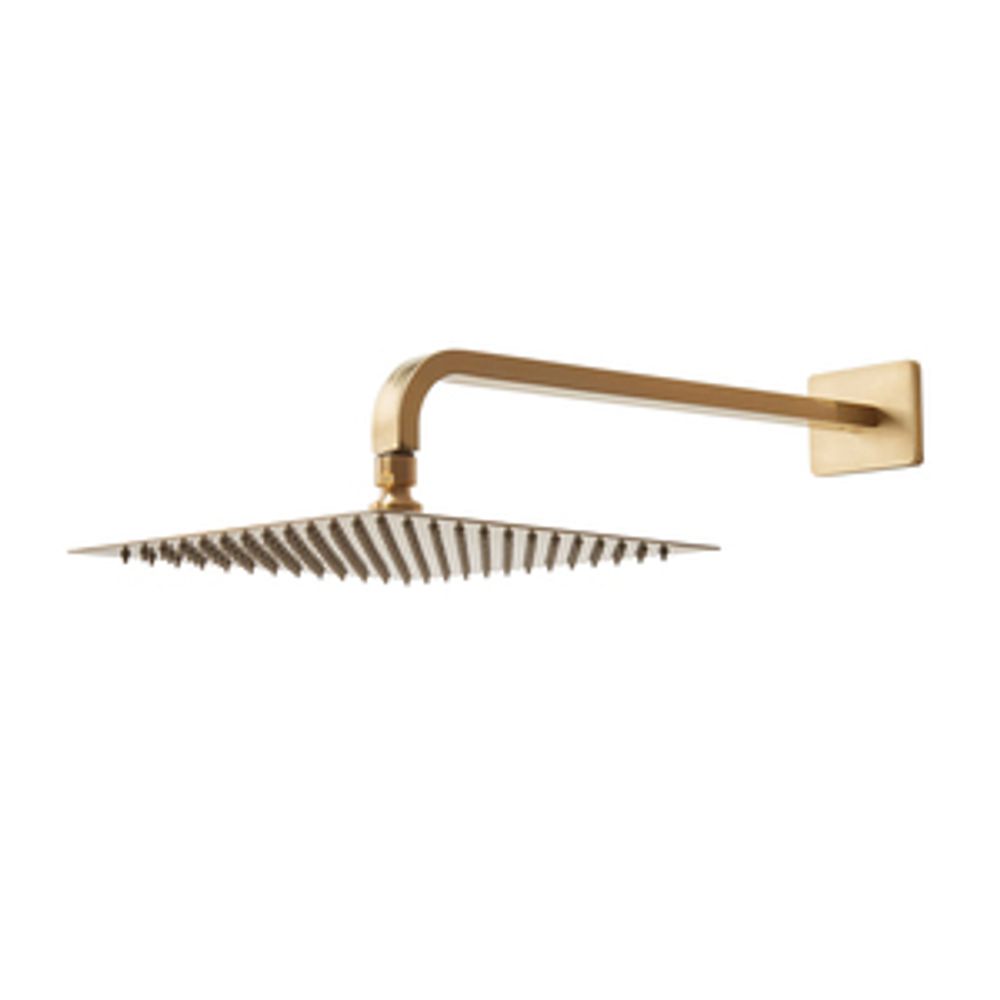 Square Shower Arm Brushed Brass 1068391 slide image Square Shower Arm Brushed Brass 1068391 slide image