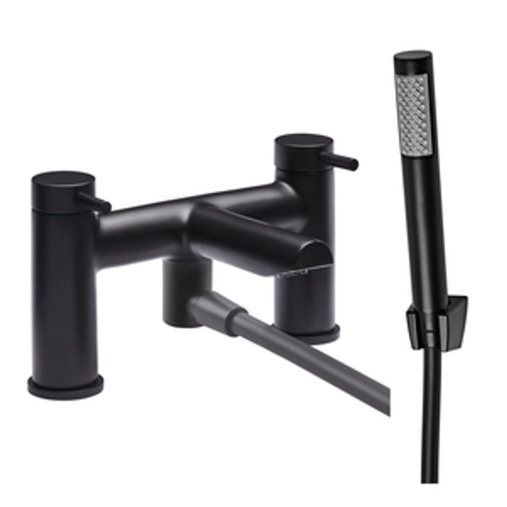 Storm Nova Deck Mounted Bath Shower Mixer Black 1064936 slide image Storm Nova Deck Mounted Bath Shower Mixer Black 1064936 slide image