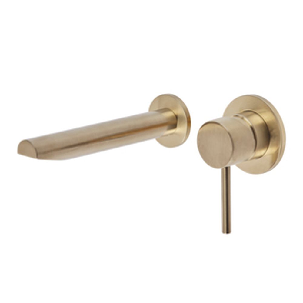 Storm Nova Wall Mounted Basin Mixer Brushed Brass 1065306 slide image Storm Nova Wall Mounted Basin Mixer Brushed Brass 1065306 slide image