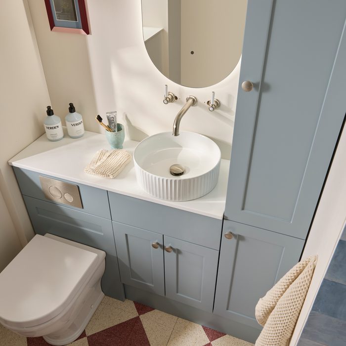 Stow Powder Blue 1300 Run Fluted Basin Detail