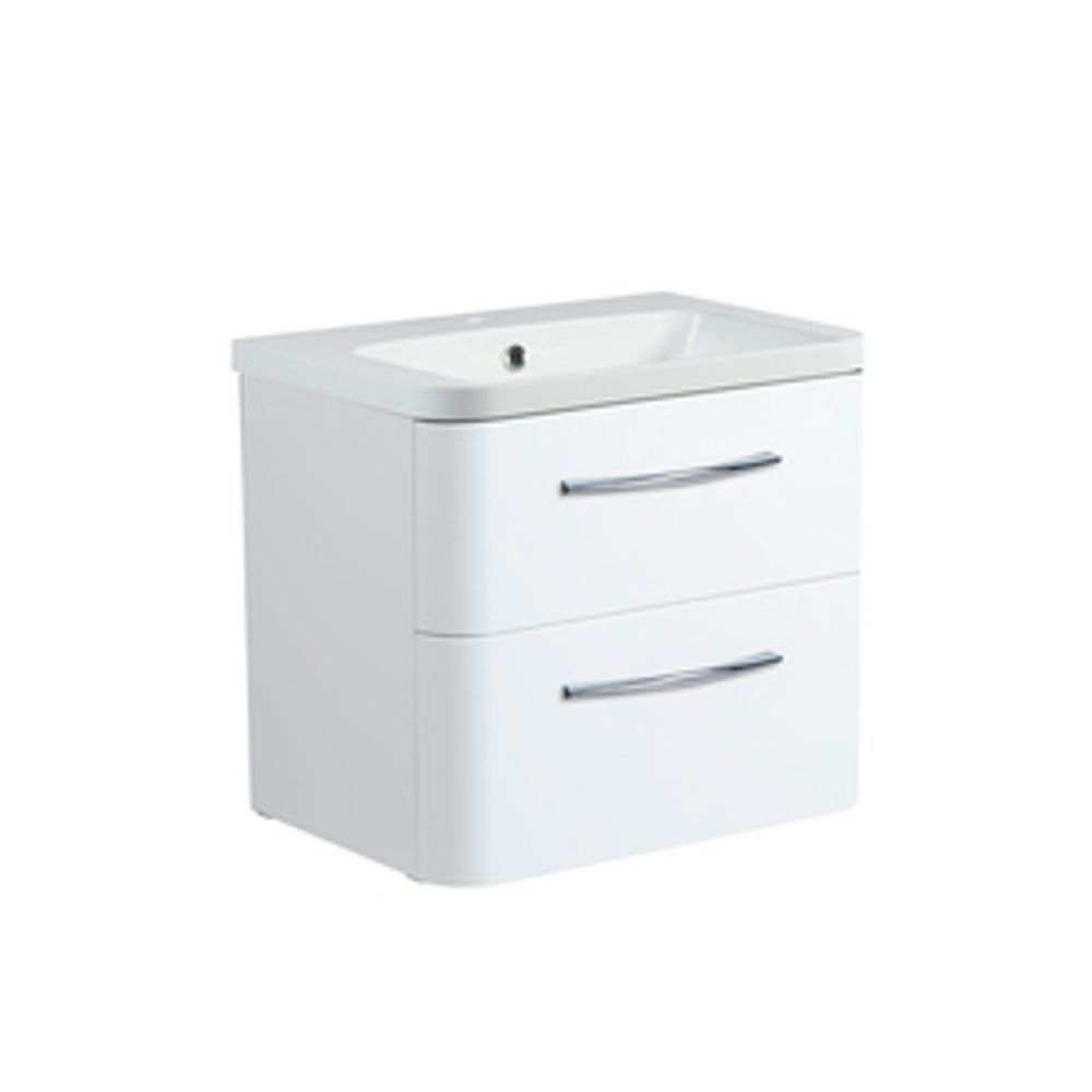 System 600 Wall Mounted Basin Unit Gloss White 1064549 slide image System 600 Wall Mounted Basin Unit Gloss White 1064549 slide image