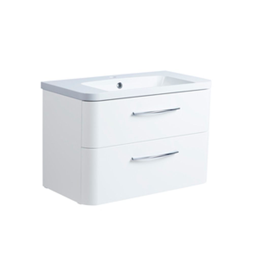 System 800 Wall Mounted Basin Unit Gloss White 1064369 slide image System 800 Wall Mounted Basin Unit Gloss White 1064369 slide image