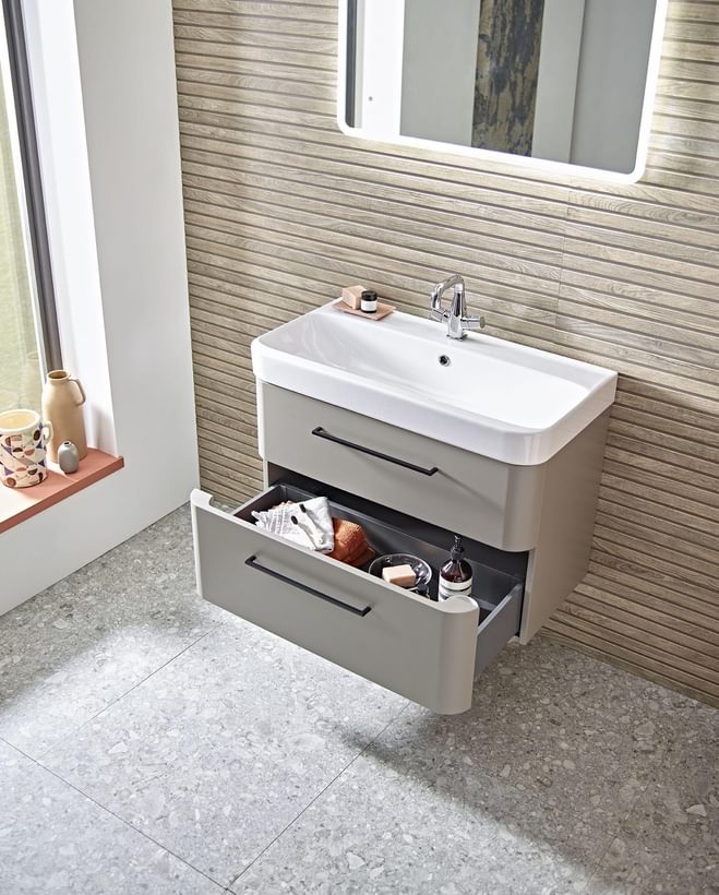 System 800 WM Matt light clay isocast drawer open 2 System 800 WM Matt light clay isocast drawer open 2