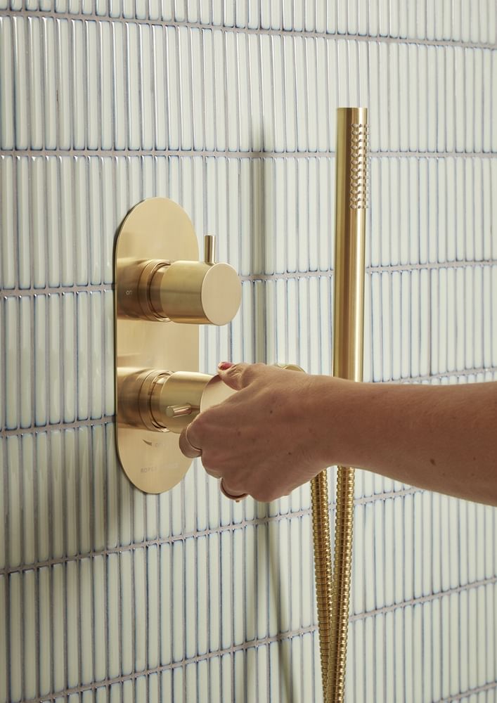 Unity Shower Brass handset Hand 6384 slide image Unity Shower Brass handset Hand 6384 slide image