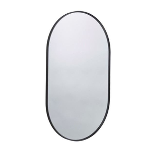 Verge Framed Pill Bathroom Mirror Matt Black 1065427 Verge Framed Pill Bathroom Mirror Matt Black 1065427