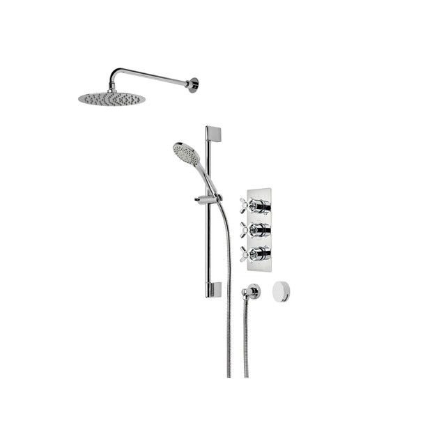 transitional style chrome shower system