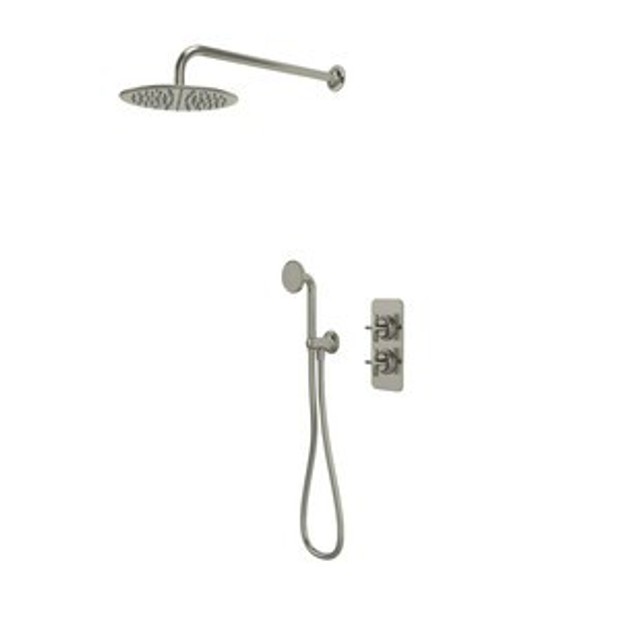 Walcot Dual Function Shower System with Overhead Shower Handset Outlet Brushed Nickel 1102503 Walcot Dual Function Shower System with Overhead Shower Handset Outlet Brushed Nickel 1102503