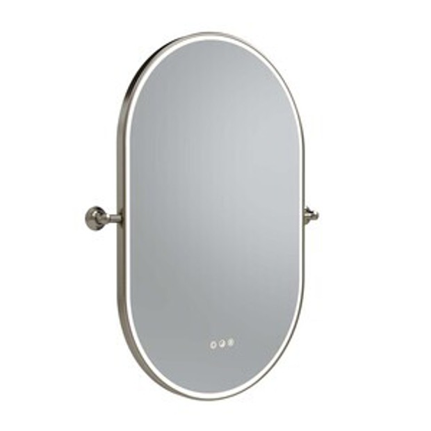 Walcot Pill 500 x 800 Mirror with Wall Brackets Nickel 1102551 Walcot Pill 500 x 800 Mirror with Wall Brackets Nickel 1102551