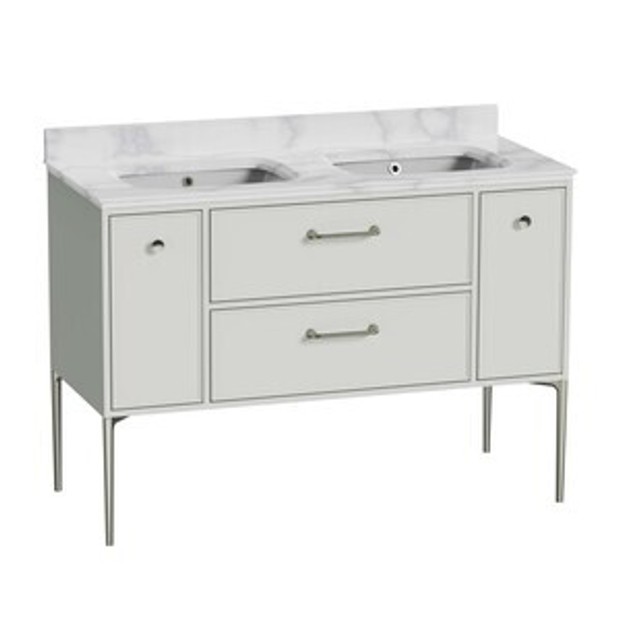 Walcot 1200 Freestanding 4 Drawer Double Basin Vanity Unit Matt White 1102765 Walcot 1200 Freestanding 4 Drawer Double Basin Vanity Unit Matt White 1102765