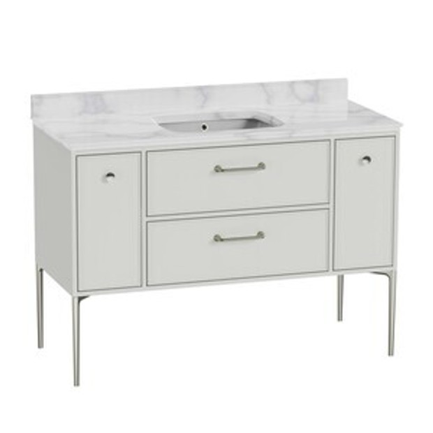 Walcot 1200 Freestanding 4 Drawer Single Basin Vanity Unit Matt White 1102495 Walcot 1200 Freestanding 4 Drawer Single Basin Vanity Unit Matt White 1102495