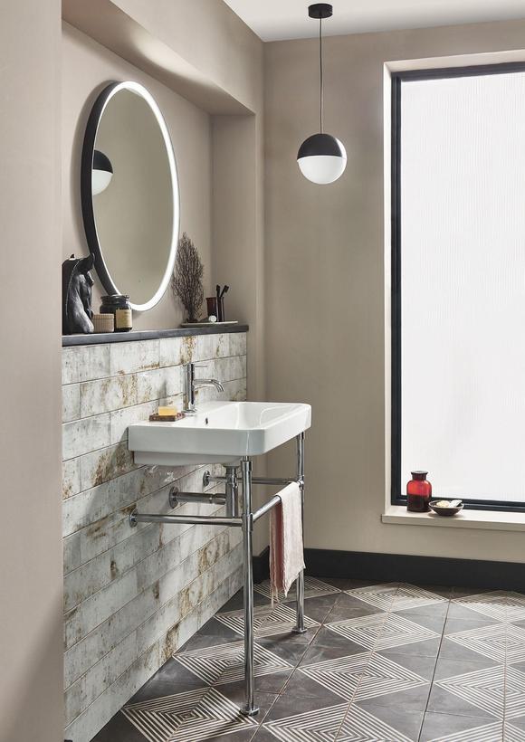 Washstand with System 800 lifestyle angled