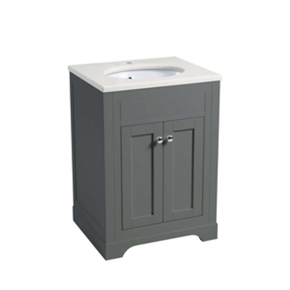 Widcombe 600 Freestanding Vanity Unit Matt Pewter 1065397 slide image Widcombe 600 Freestanding Vanity Unit Matt Pewter 1065397 slide image