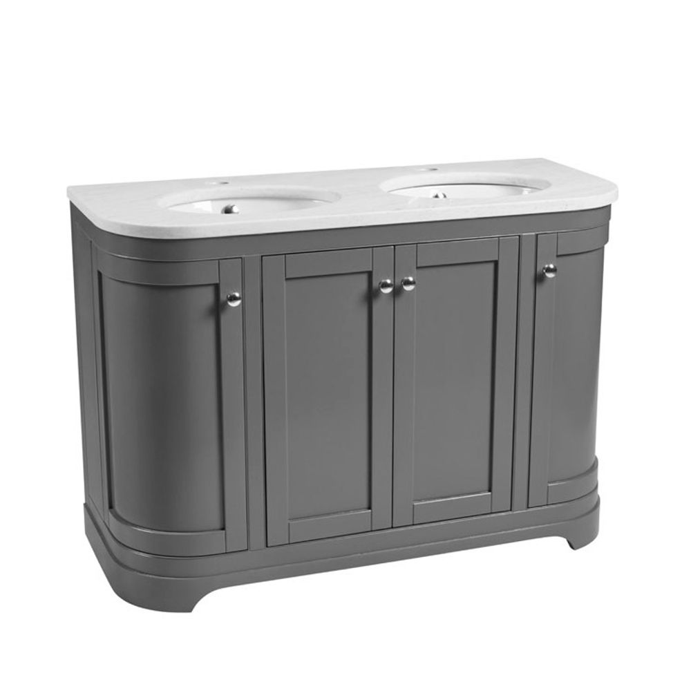 Widcombe 1200 Curved Unit Double Basin Pewter WMB13069 slide image