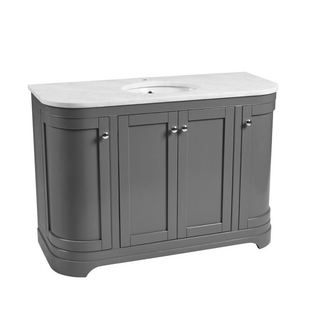 Widcombe 1200 Curved Unit Single Basin Pewter WMB13069