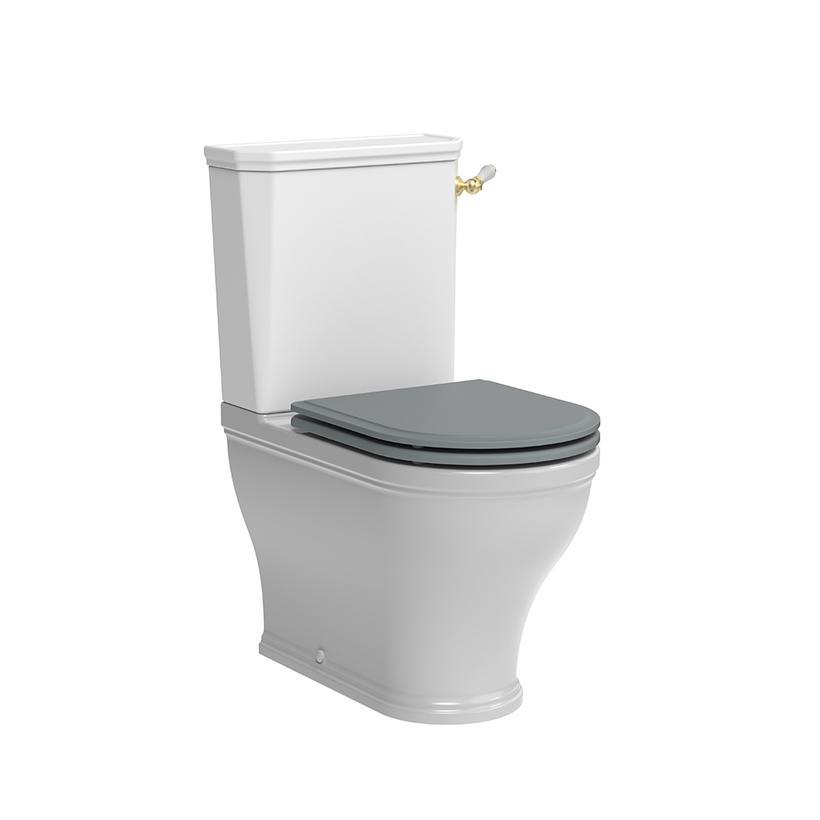 Widcombe Fully Enclosed WC WCCPAN2 with brass cistern flush WCCTNKBRS and pewter seat WSCTS03 SF