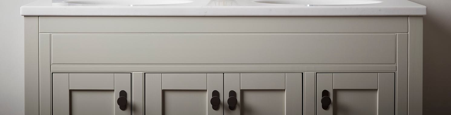 Widcombe 1200 Double Basin Vanity Unit in Parchment banner