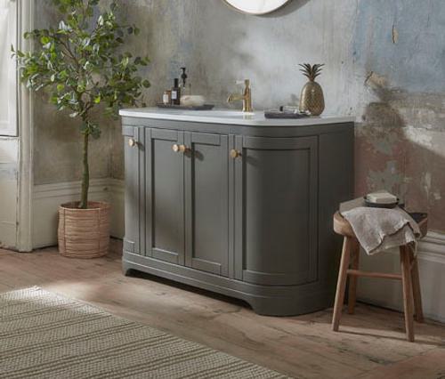 Widcombe 1200 Curved Double Basin Vanity Unit in Pewter Video