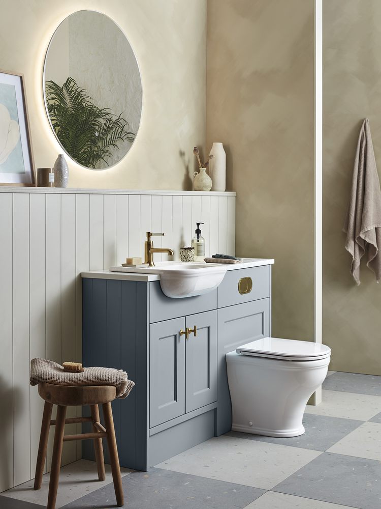 Roper Rhodes Portrait Widcombe Slim Depth Semi - Countertop Basin With 2 Tap Holes | Roper Rhodes