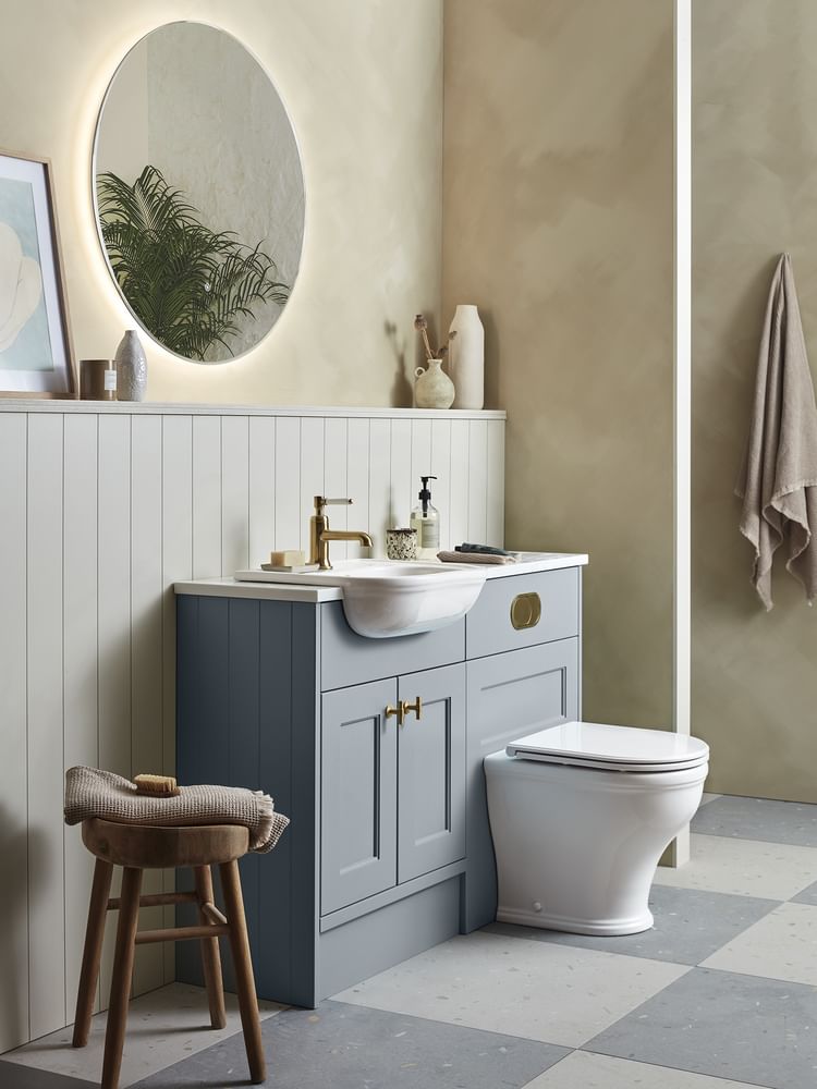 Widcombe Slim Semi Countertop Basin BTW Portrait Lifestyle slide image Widcombe Slim Semi Countertop Basin BTW Portrait Lifestyle slide image