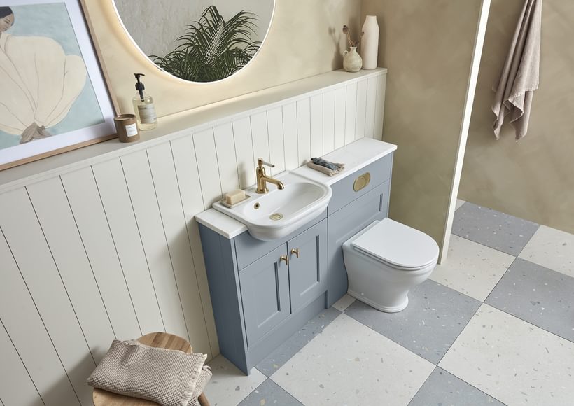 Widcombe Slim Semi Countertop Basin BTW angle Lifestyle Widcombe Slim Semi Countertop Basin BTW angle Lifestyle