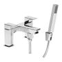 contemporary bathroom bath and shower mixer in chrome slide image