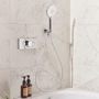 Event shower system chrome with smartflow bath filler lifestyle3 slide image