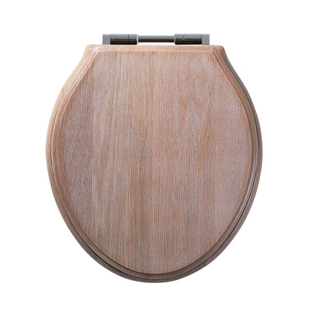 traditional limed oak wooden toilet seat