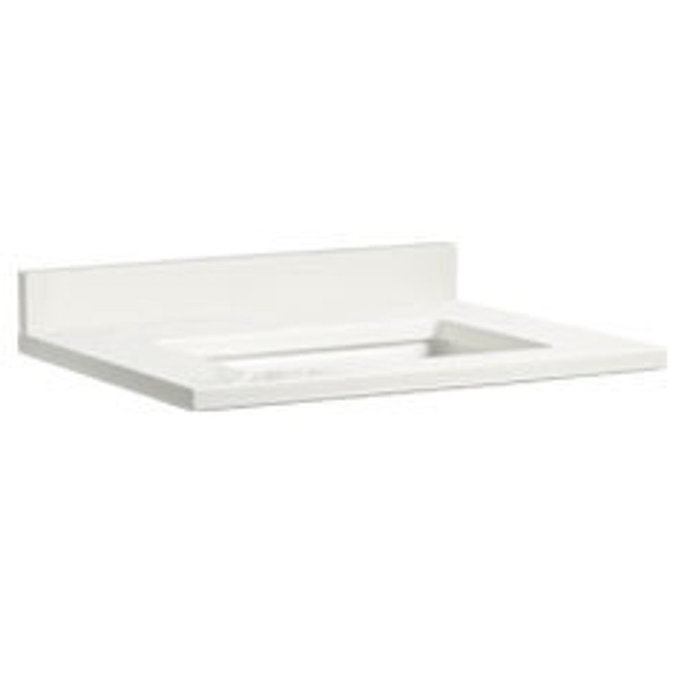 solid surface white bathroom sink worktop with splashback slide image