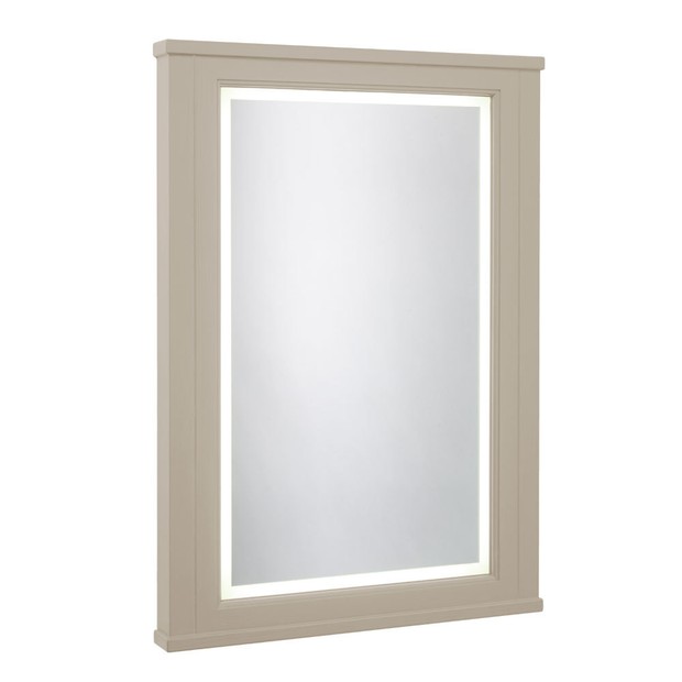 hampton traditional beige illuminated mirror