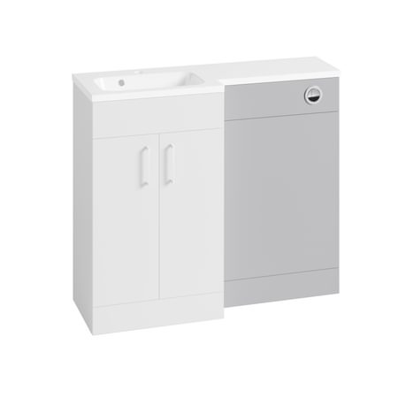 Edit 500mm Back To Wall L - Shape Unit - Gloss Light Grey